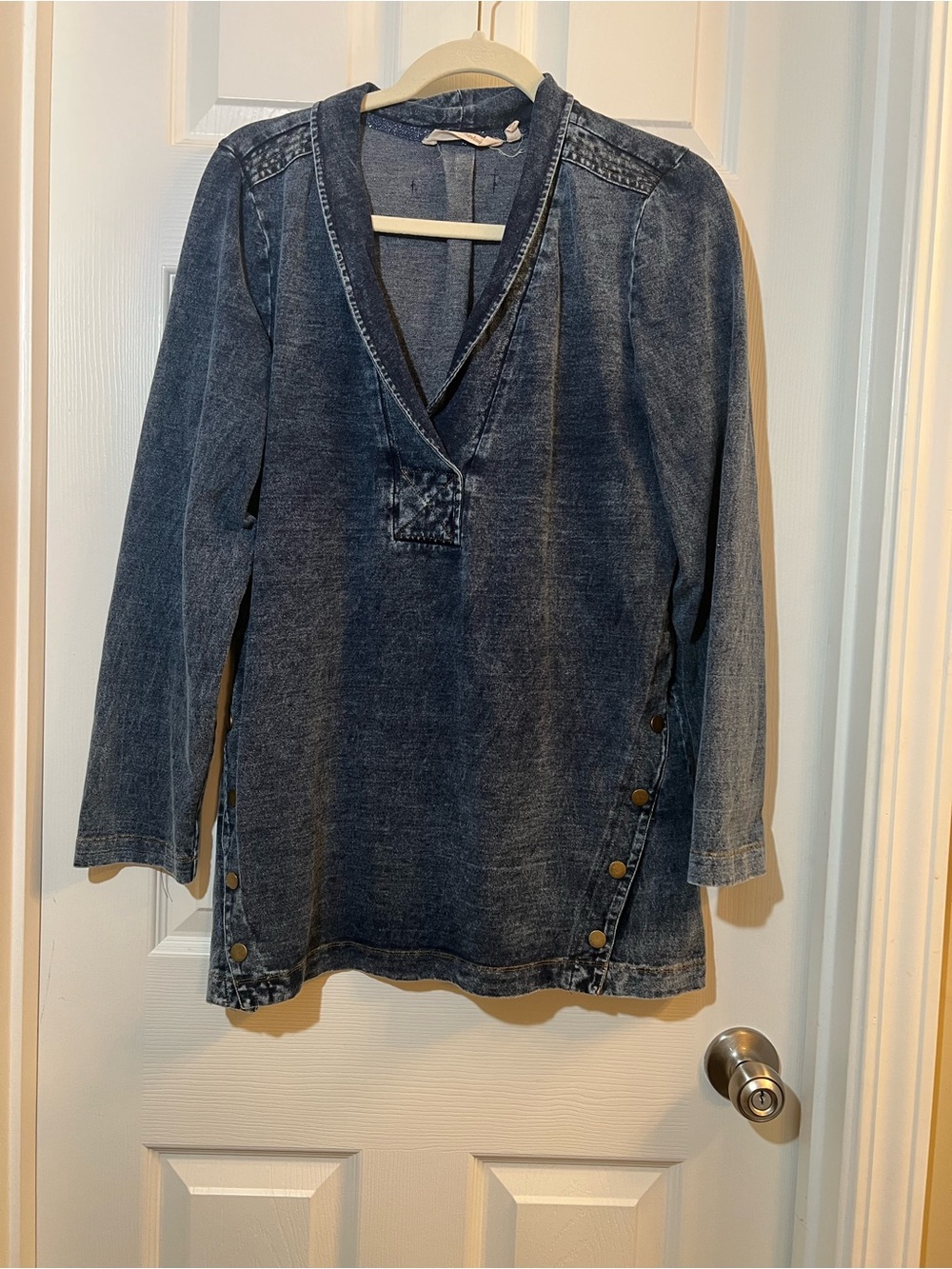 Soft Surroundings Washed Indigo V-Neck Tunic